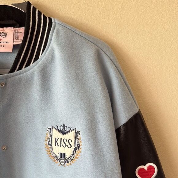 Hello Kitty X Forever 21 Varsity Bomber Faux Leather Jacket - Picture 7 of 16